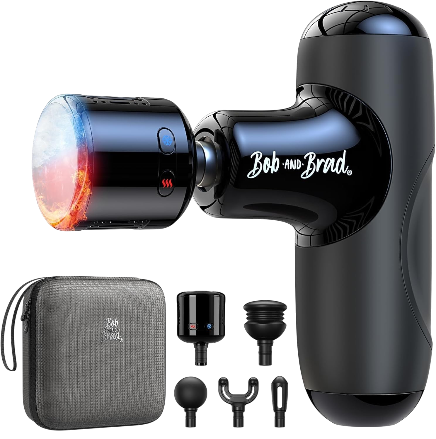 BOB AND BRAD Q2 Pro Mini massage gun with heat and cold therapy, pocket-sized percussion massager for muscle recovery