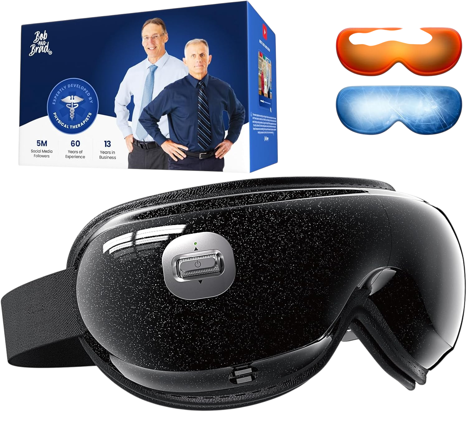 BOB AND BRAD Zero Pro eye massager with heat and cooling, 35dB ultra-quiet design for migraine, dry eyes and eye strain relief
